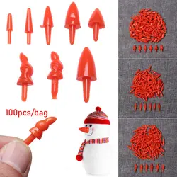 100 pz/borsa pupazzo di neve di plastica naso rosso 8 taglie mestiere bambola fai da te naso naso di babbo natale per cucire burattino di bambola artigianale