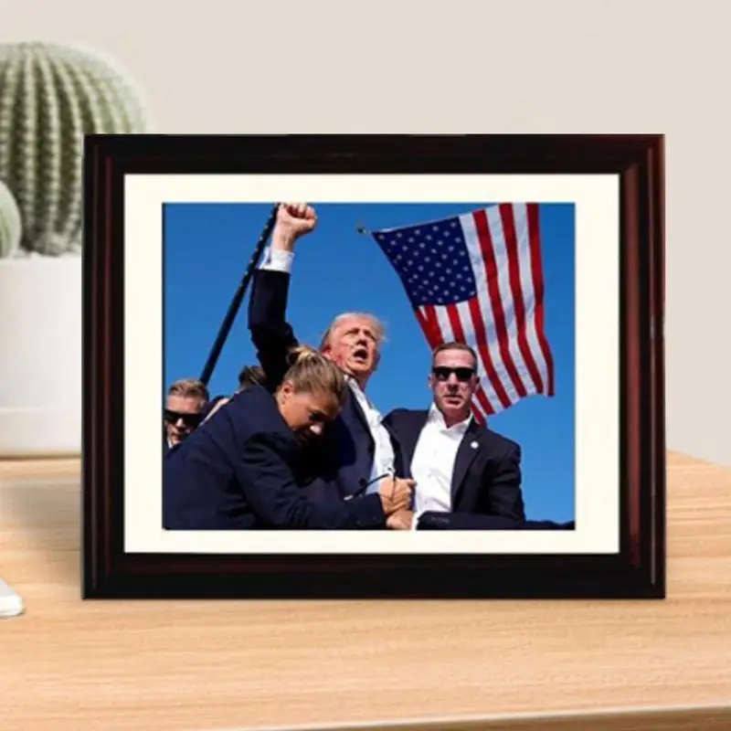 Donald Keep Fighting Fist Photo Frame 2024 Election Boosting Photo Frame Decoration For Donald Supporters And Patriots