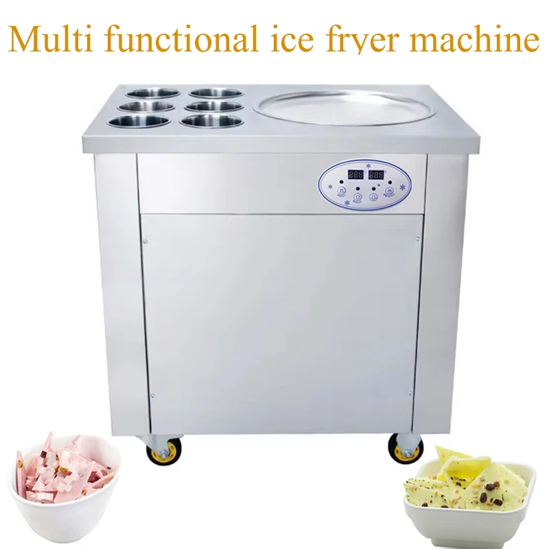 Square Electric Stir Fry Ice Cream Rolled Maker/Fried Ice Cream Roll Machine/Frozen Yogurt Ice Pan Rolled