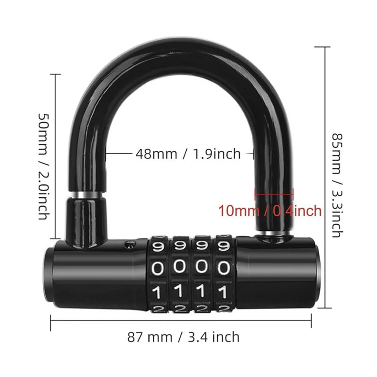 

U-Shaped Combination Lock for Security Cabinet School Locks with 3 Combinations Anti-Theft Metal Lock for Drawers