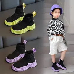 Size 26-37 Children Net Shoe Boys Girls New Spring Autumn Socks Shoes Sneakers Fashion Casual Running Shoes for Kids Sport Shoes