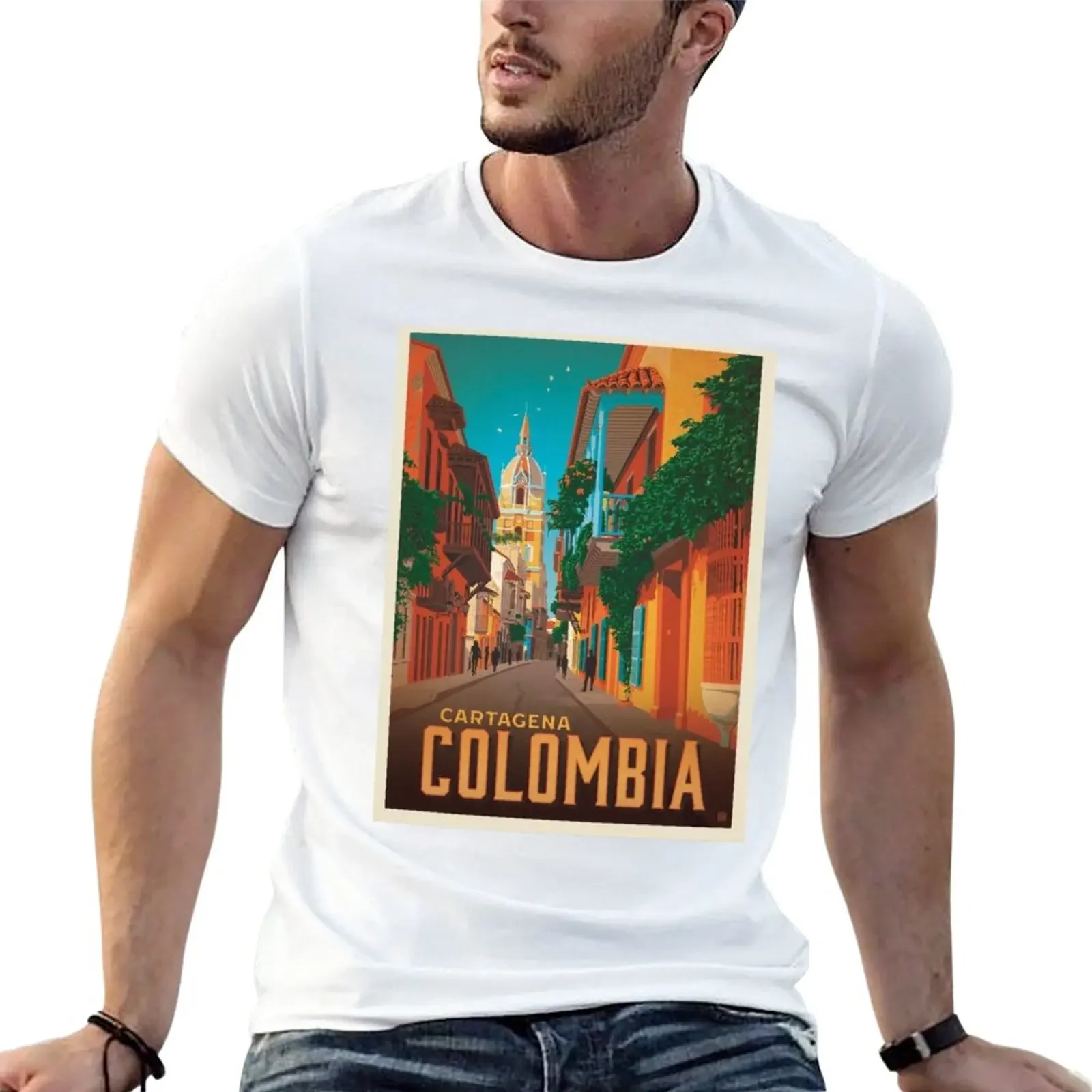 New Cartagena Colombia T-Shirt oversized t shirt korean fashion aesthetic clothes T-shirts for men cotton