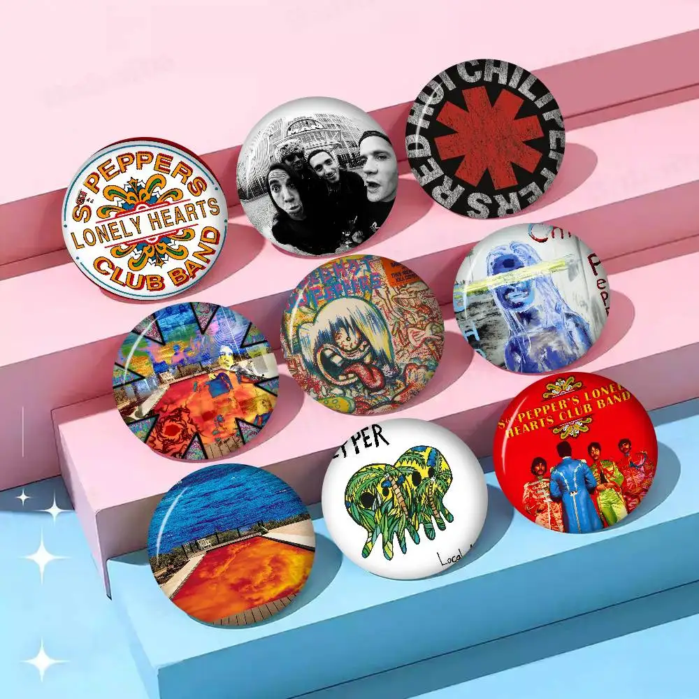 Anime Brooches Cute Cartoon Badge Jacket Jeans Lapel Pin Gift Accessorie Red Hot Chili P-Peppers Band logo