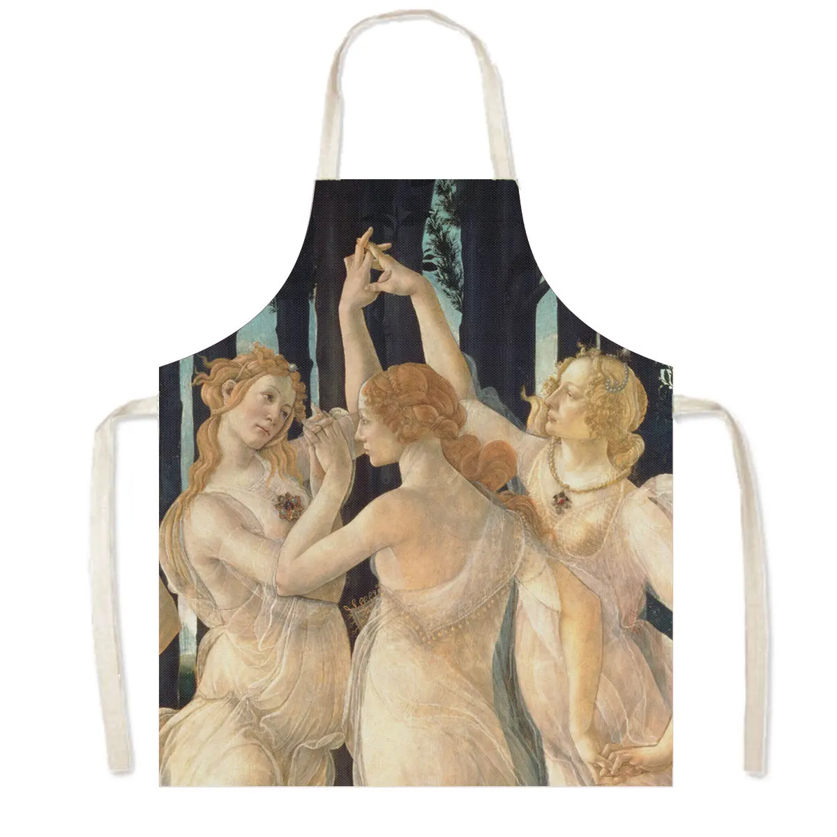 Botticelli Oil Painting Kitchen Aprons The Birth of Venus Portrait Women Men Home Cleaning Clothes Pinafore Chef Cooking Apron