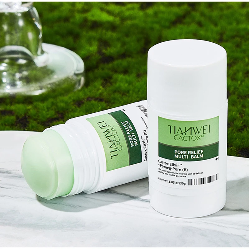 Cactus Extract Pore Relief Repair Balm 30g Multi Effect Relief Pore Deep Moisturize Portable Stick Relieve Redness Sensitivity
