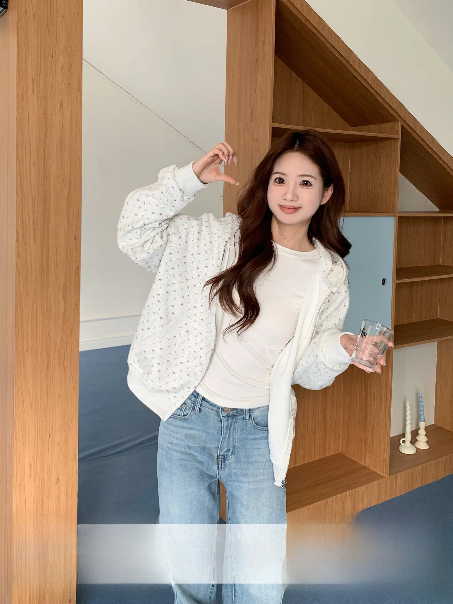 

Orange Tree Where: Женский повседневный кардиган с капюшоном, осенне-зимний, приталенный, с цветочным принтом, из смесового хлопка и полиэстера