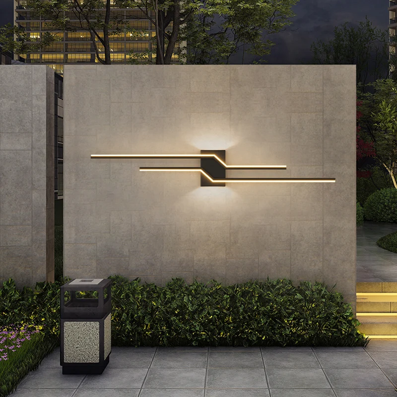 

Outdoor wall lamp Waterproof villa courtyard lamp Minimal long outdoor wall landscape decoration wall washer on both sides