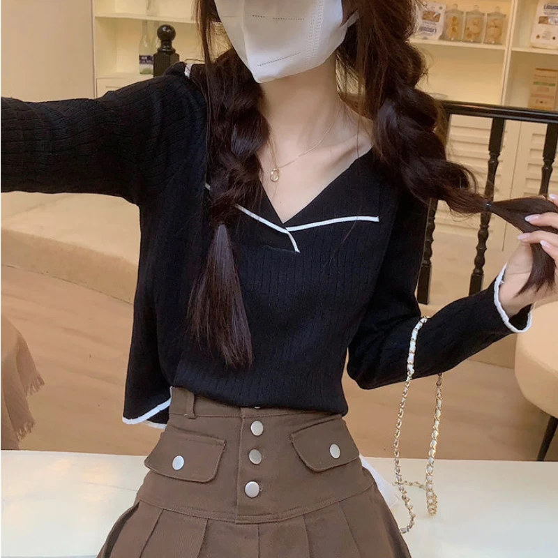 Pullovers Women Elegant Autumn Knitting Fashion Sweet Design Leisure Simple Personality Creativity Korean Sty Temperament Ladies