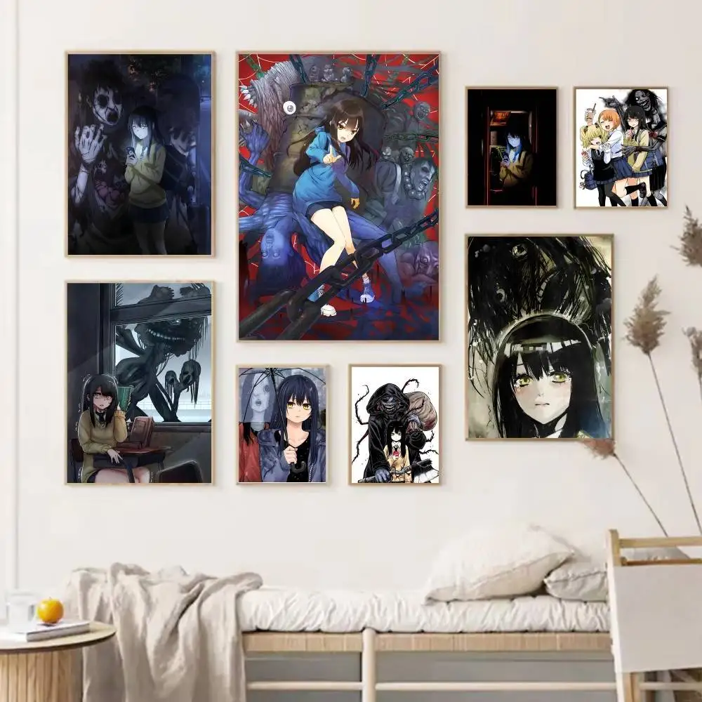 Anime M-Mieruko C-Chan Posters HD Print Vintage Wall Art Decor for Home Study Room