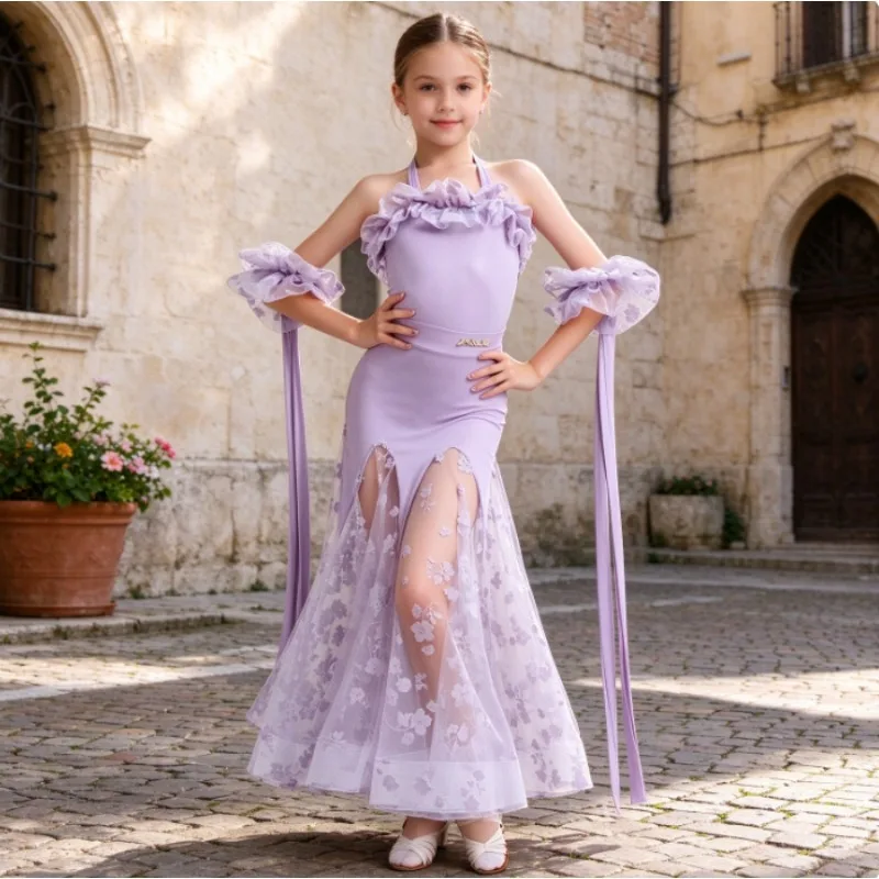 New Modern Dance Skirt Practice Dress, Large Skirt Dress, Children's National Standard Dance Competition Performance Dress