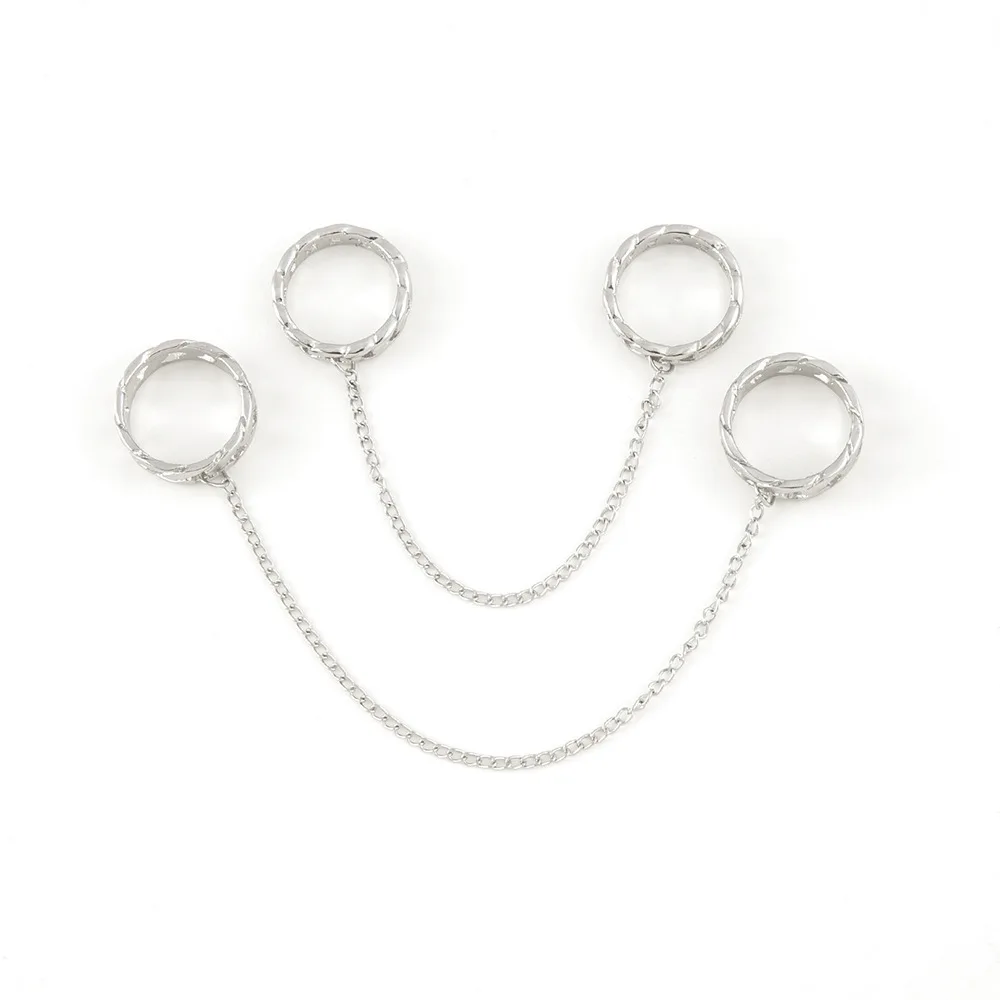 Women's Multi-layer Adjustable Tassel Chain Open Rings Set