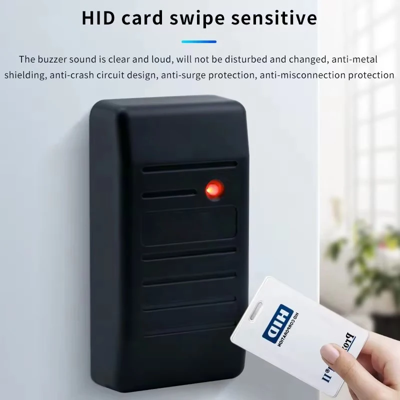 قارئ بطاقات التحكم في الوصول rfhid المقاوم للماء، Wiegand 26 ~ 37، RS485، rs232، قارئ بطاقات الاتصالات على مستوى ttl تمرير RFHID الصغير