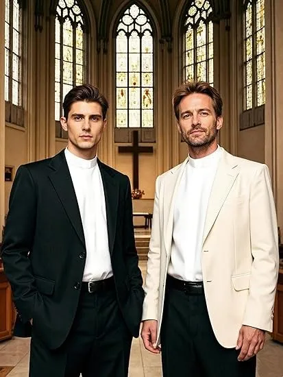 Мужская рубашка духовенства Футболка Priest Vicar Пасторские рубашки Рубашка без рукавов для духовенства