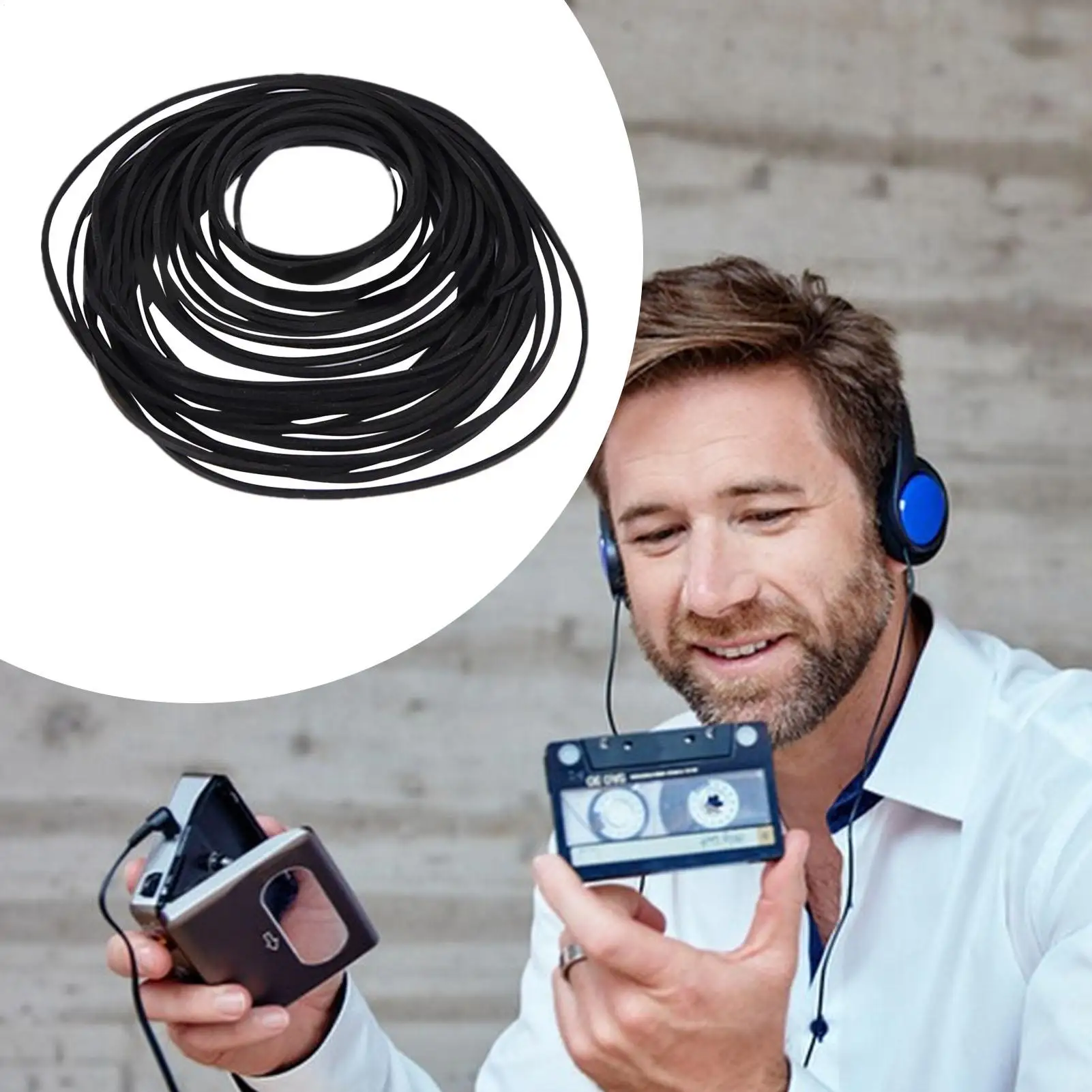 Mix Cassette Tape Replacement Rubber DV D Recorder Record Player Belt Turntable Strap Belt For C D-ROM Video Machines Belt