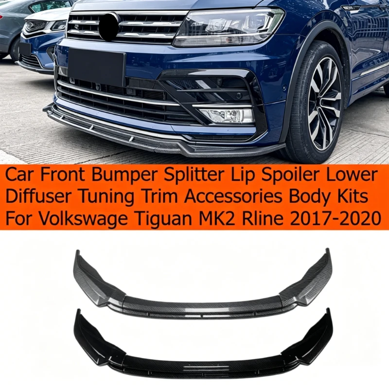 Frontspoilerlippe, unterer Diffusor, Tuning-Zubehör, Bodykit für Volkswagen Tiguan MK2 R-Line 2017-2020