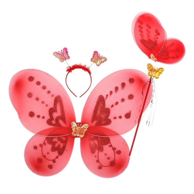 Disfraz de actuación de mariposa, Hada, alas de Ángel, vestido divertido, ala de mariposa, disfraces brillantes, accesorios de cosplay de Halloween