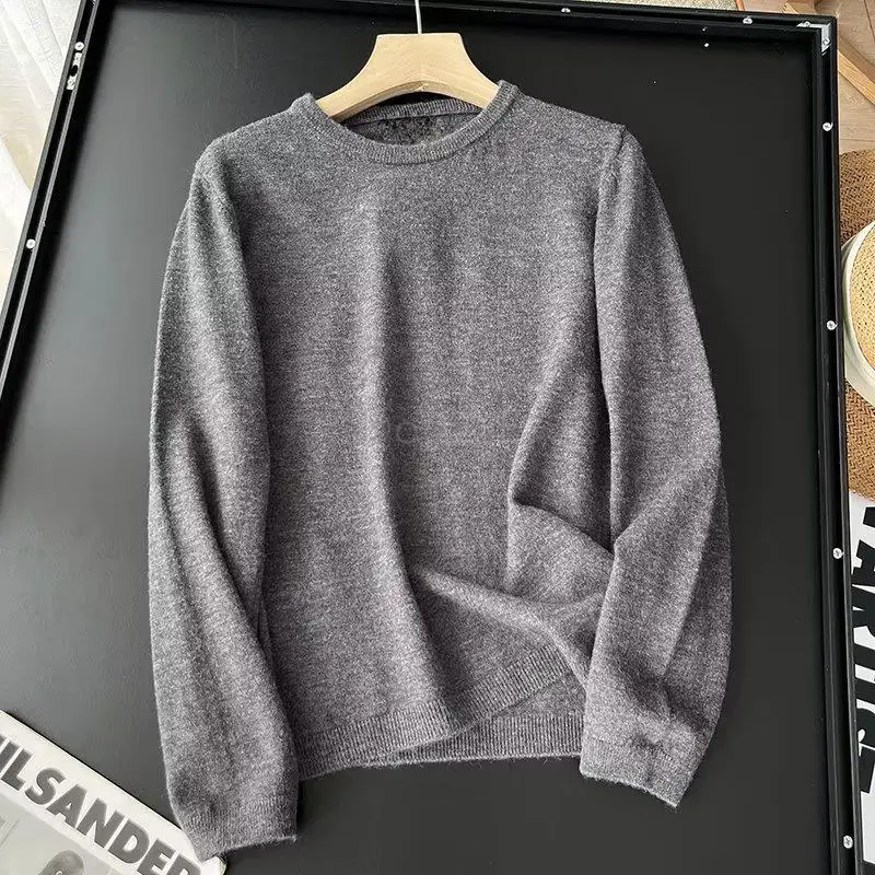 Donegirl 2023 Autumn New Women Long Sleeve Round Neck Thin Solid Knitted Sweater Pullover Versatile Simple Casual Jumper Female