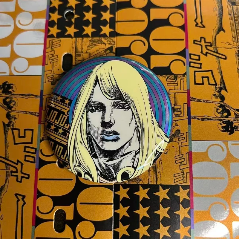 Anime Jojo Steel Ball Run Diego Brando Dio Johnny Joestar Funny Valentine Gyro Zeppeli Cosplay Brooch Badge Pins Accessory Prop