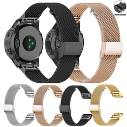 26 22 20mm Mesh Watch Band For Garmin Fenix 7x 6 Pro 5S Plus 3 HR Stainless Steel Milanese Bracelet Band For Approach S60 S62