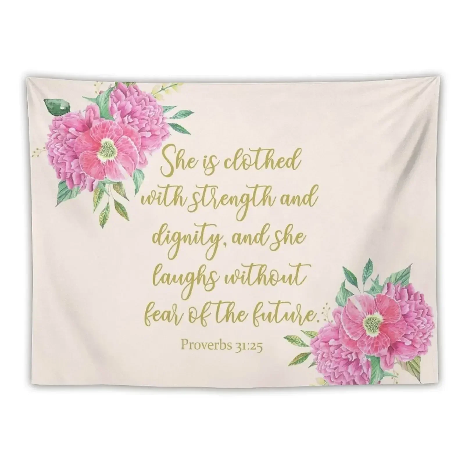 She is clothed with strength and dignity bible verse Tapestry Decoration Bedroom Wall Art Decoration Pictures Room Wall Tapestry