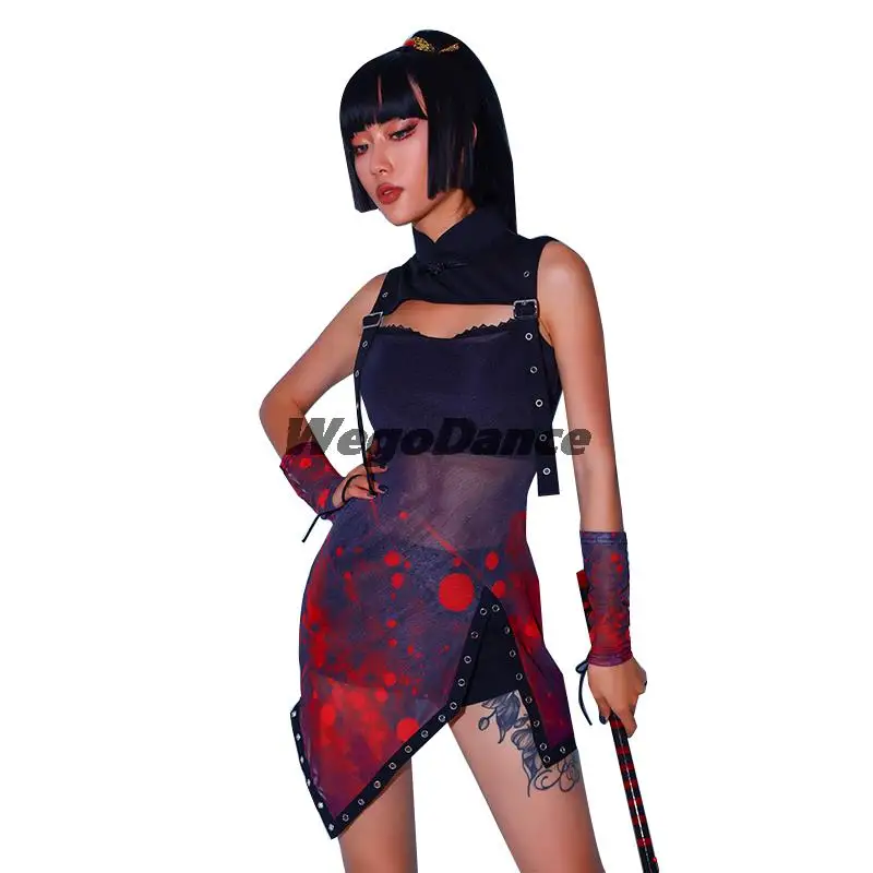 New Sexy Women Bar Ds Group Cheerleader Dance Team Performance Costume Jazz Leading Chinese Style