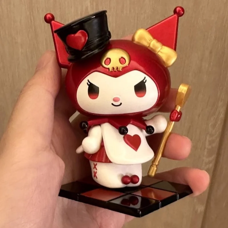 New 8cm Sanrio Kuromi Poker Realm Series Blind Box Trendy Figurines Home Desktop Decor Dolls Collection Model Toy Gift For Kids