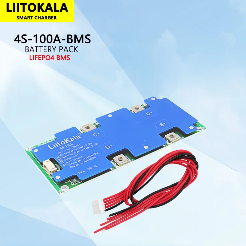 LiitoKala 4S 12V 100A BMS LiFePo4 Lithium Iron Phosphate Battery Protection Circuit Board With Balanced Charging