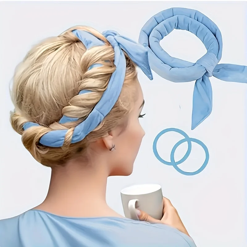 1 Piece of Heatless Hair Curler, Suitable for Women, Includes a Hair Tie, Sleep Curling Ribbon, Gentle DIY Styling Tool, Suitable for Natural Soft Waves, Suitable for All Types of Curly Hair