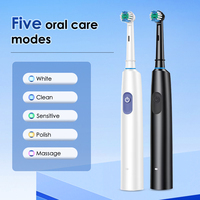 Rotary Electric Toothbrush Rechargeable 5 Modes Sonic Vibration Tooth Brush Adults Rotating Toothbrushes Teeth Cleaner 4 Heads