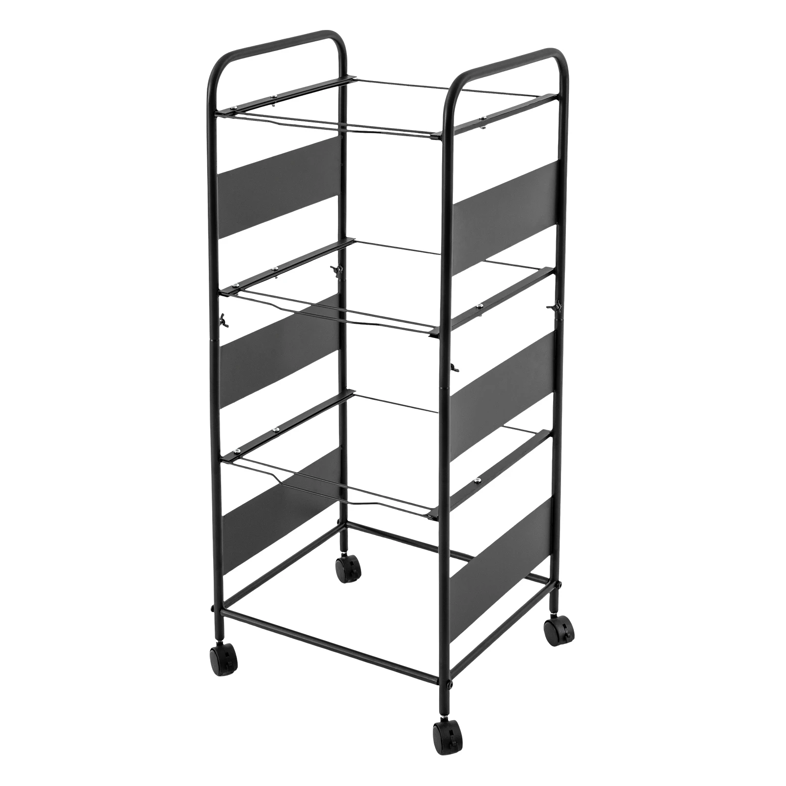 41*35.8*90.6cm Movable 3 Tier Homes Offices Rolling File Cart Each Tier Load-bearing Capacity 10kg