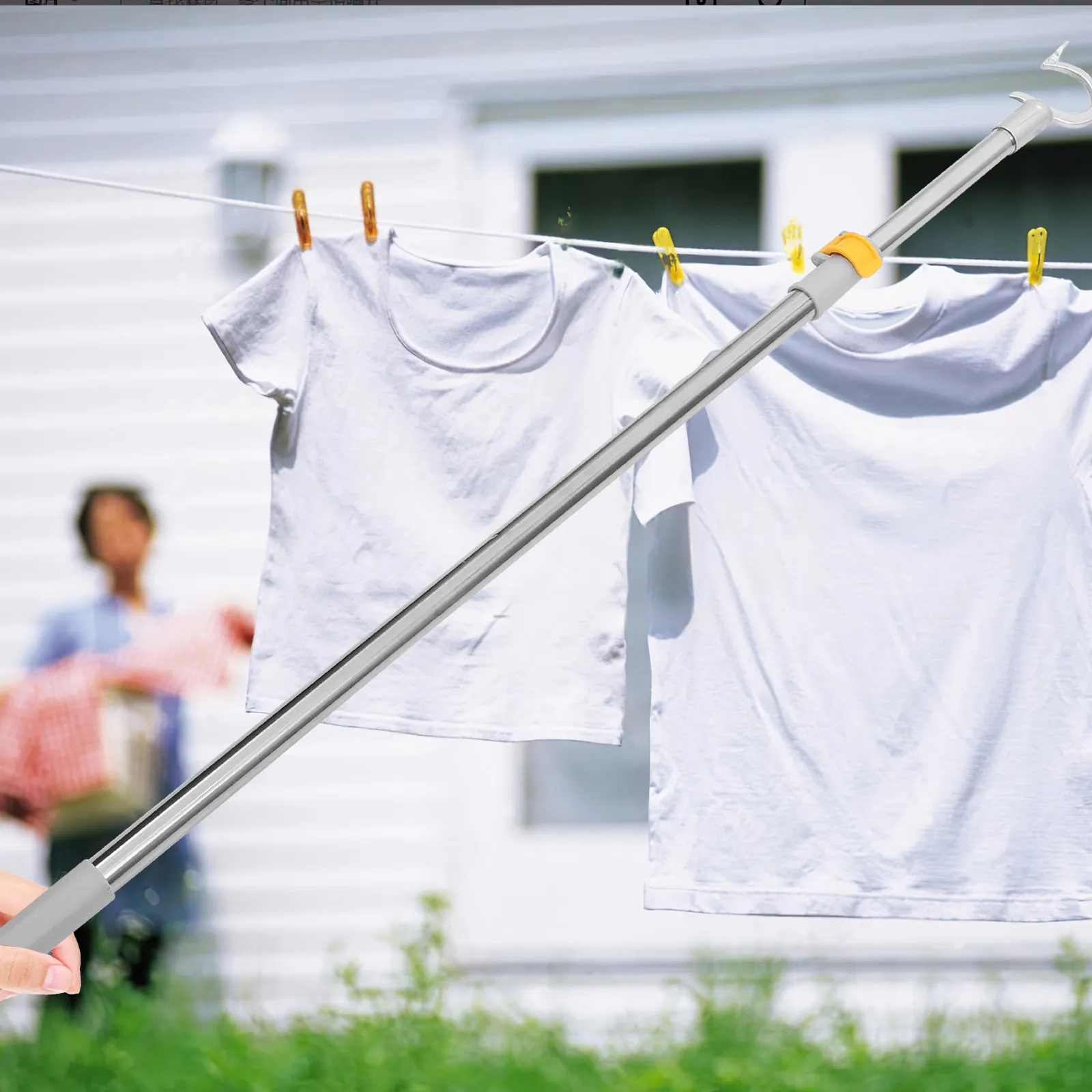 

Регулируемая телескопическая штанга для сушки белья, выдвижная вешалка-палка для шкафа, для развешивания и сушки одежды на балконе