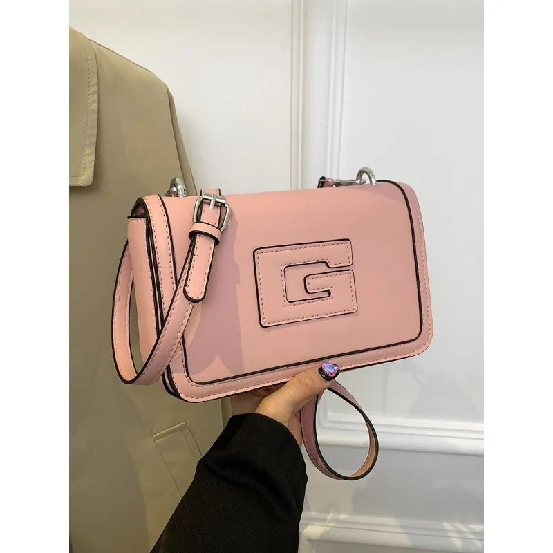 Popular Small Bag Women 2024 Summer Fashion Plaid Solid Color Foreign Style Crossbody Bag Small Square Bag