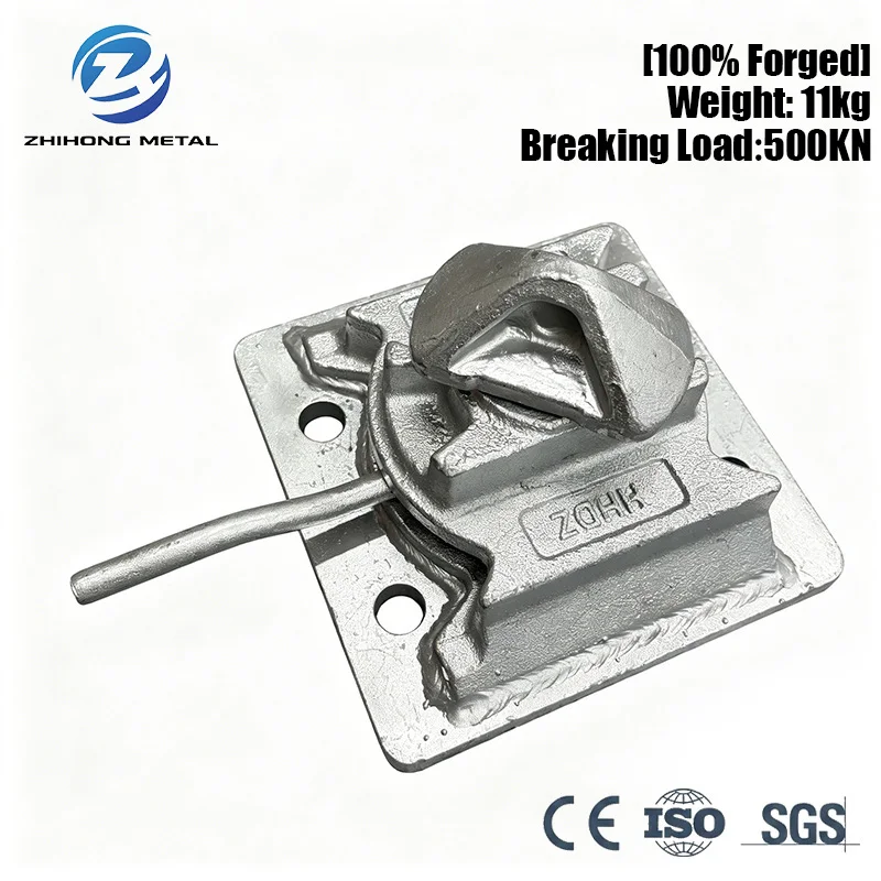 Zhihong CA-1A 45+45 Degree Dovetail Twistlock Hot Dip Galvanized Welded Bottom Foundation Lock Shipping Container Marine Parts