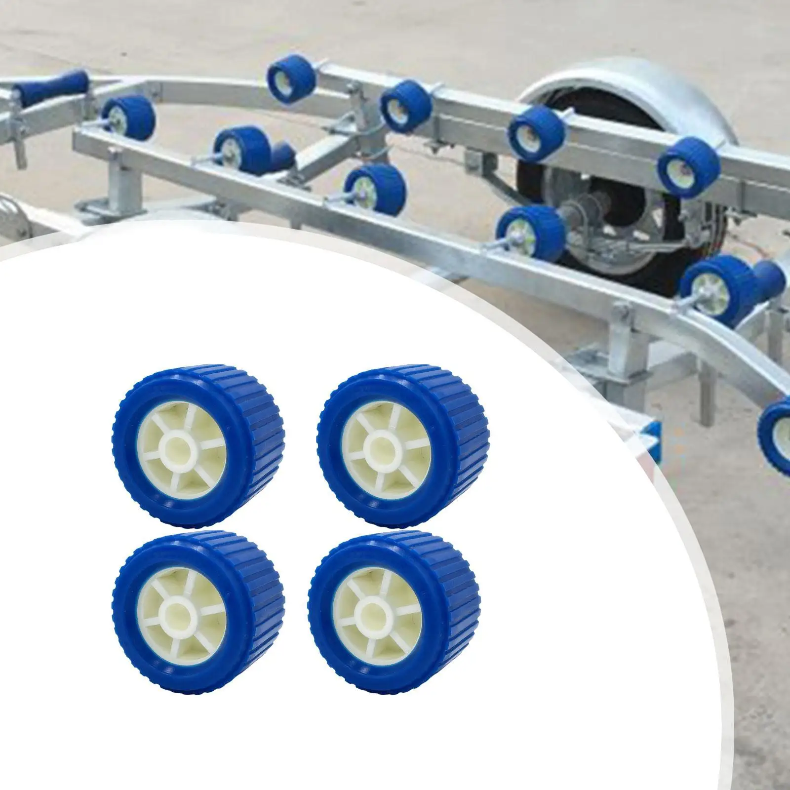 4 Pieces Marine Ribbed Wobble Roller Yacht Guides Rollers Wearproof High Temp