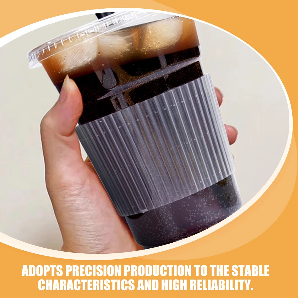 

100pcs Plastic Sleeves Heat-Resistant Coffee Convenient Drink Protector Durable Replaceable Bottle Sleeve Compact Cup Cover