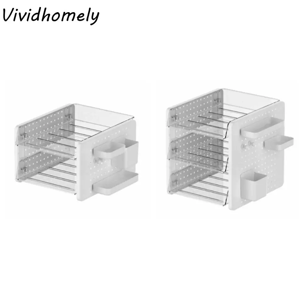 

Creative Bathroom Counter Rack Large Capacity Plastic Hole Board Storage Box with Hanging Box hook Save Space