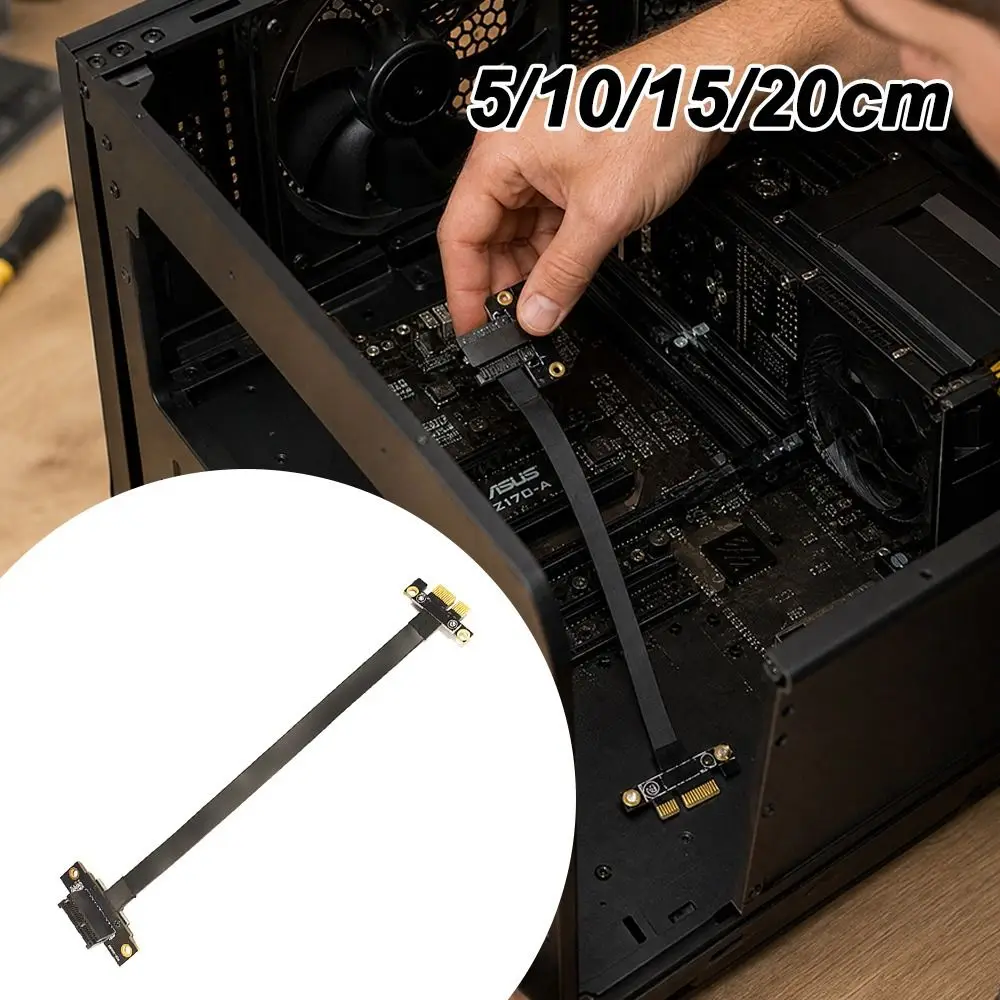 Professional PCIE 3.0/PCIE 4.0 PCIE Riser Cable Flexible 90 Degree Angle PCIE Adapter High Speed PCIE Extension Cable SFF PC