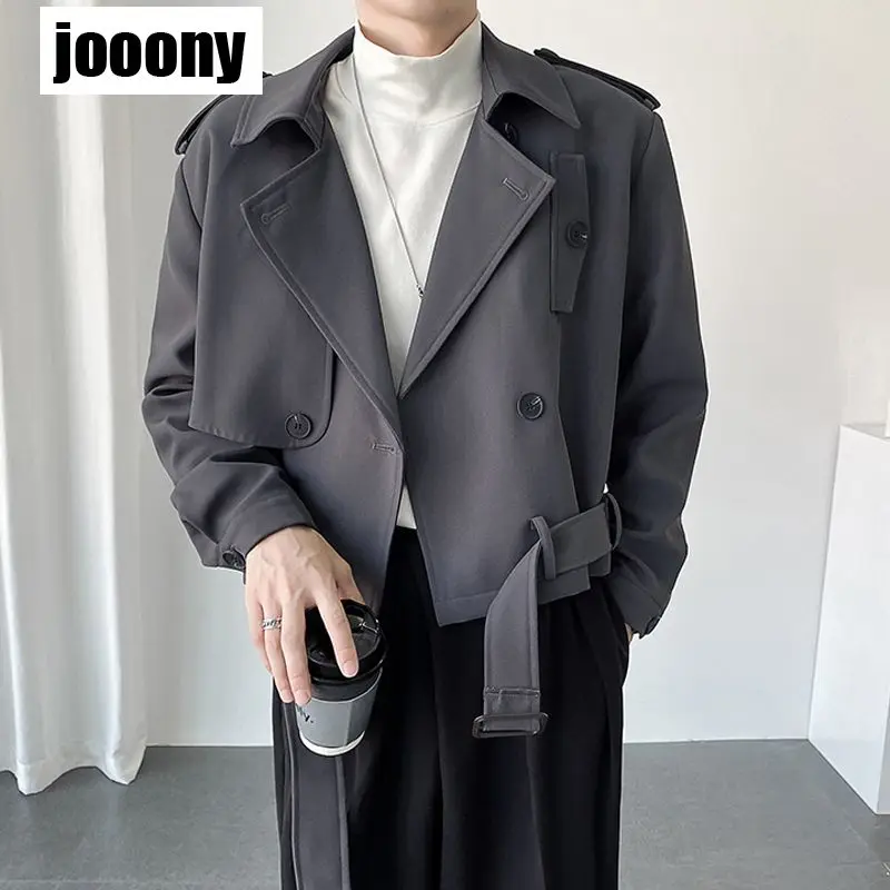 

Fashion Coat Clothing Men Spring Autumn Trench Coat Male Fit loose Casual Jacket Man Lapel Button Long Sleeve Suit Collar Coat