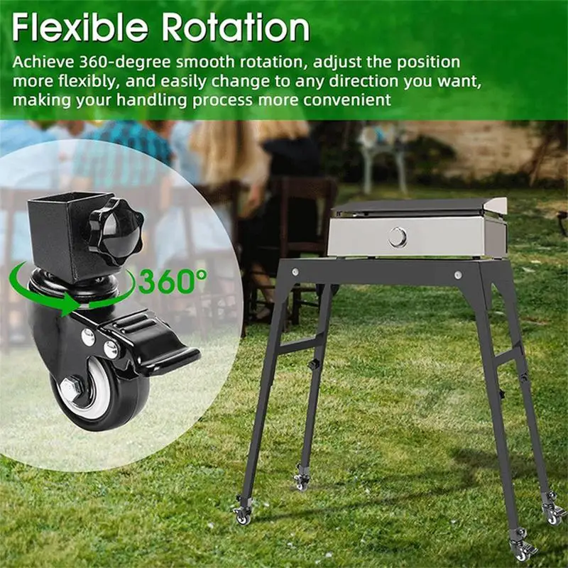 Imagem -03 - Rodízio Rodas com Bloqueio Seguro Griddle Pedra Preta Tabletop Stand Wheel Home Furniture Supply Pcs