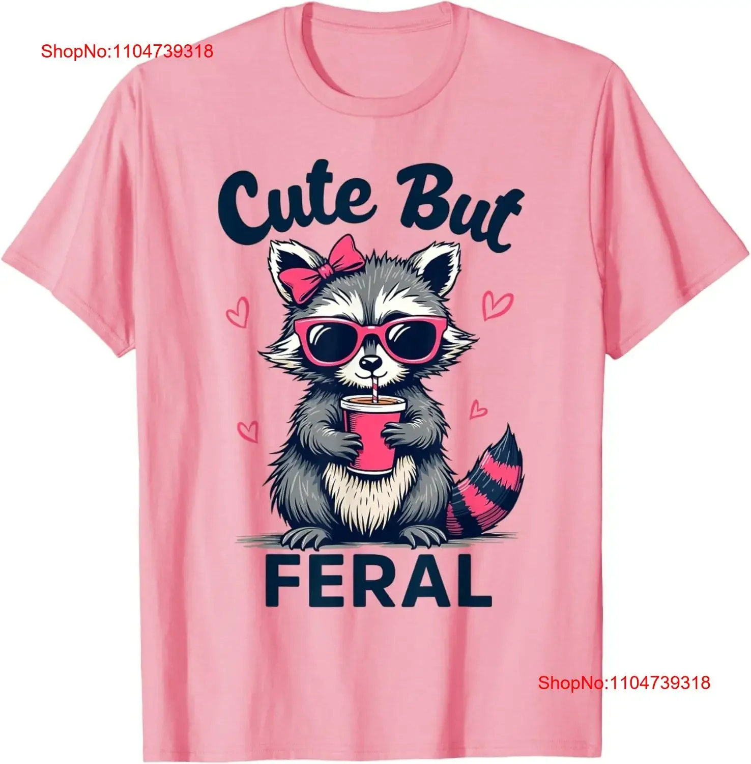 cute but feral girl summer raccoon funny women T Shirt vintage Washed Versatile graphic Top For Everyday Wear Soft Comfortable