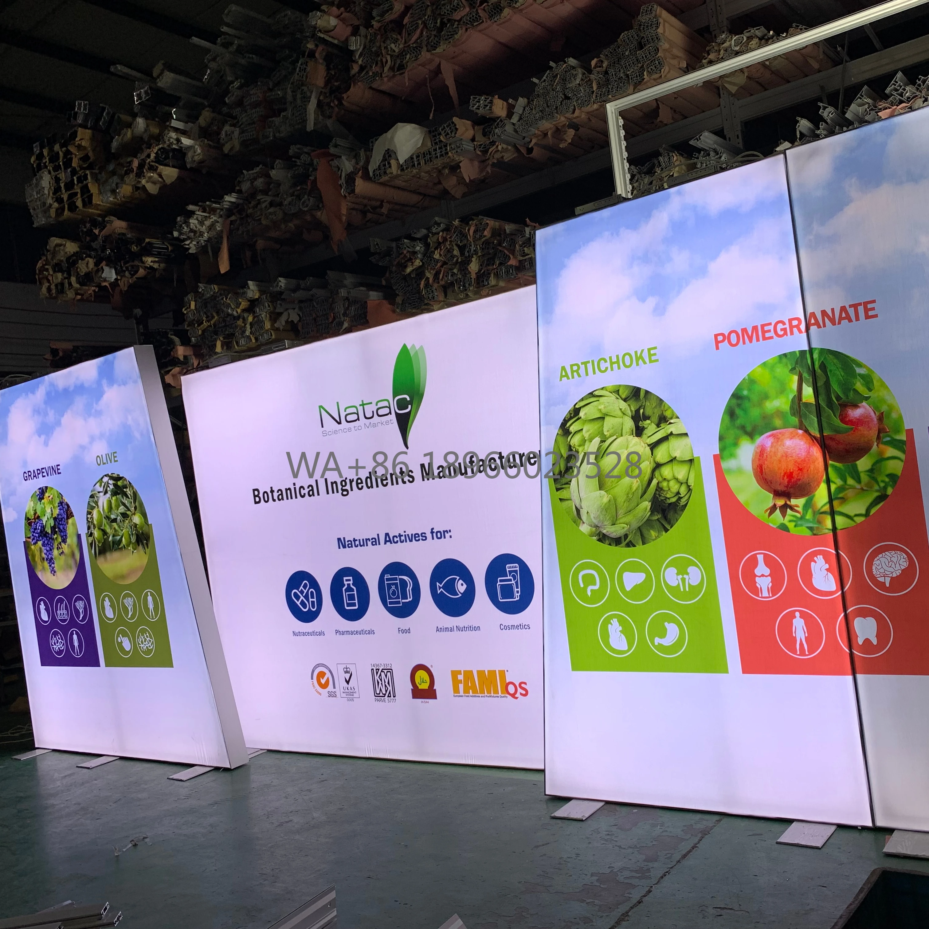 Hintergrundbeleuchtete SEG-Kabine 20 x 10 Fuß für Vitafoods Europe Tension Fabric Lightbox Ausstellungsstand Messe-Kabine