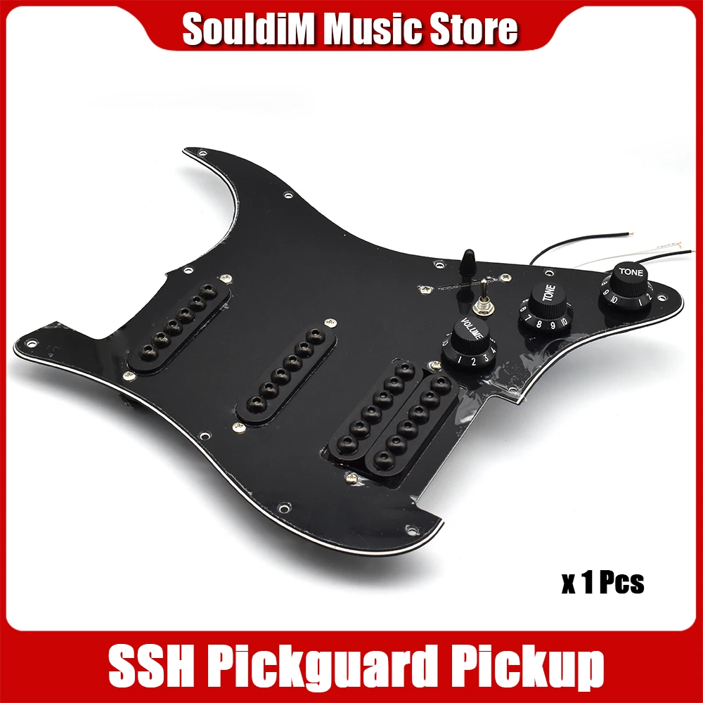 SSH-Coil Big Pole Double Coil Humbucker Pickguard Pickup with Single Cut Switch for ST electric Guitar