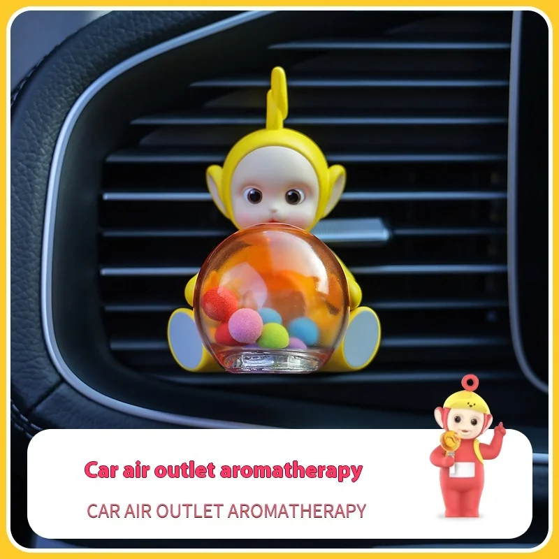 Teletubbies Series Toy Car Air Freshener Outlet Movable Desktop Model Toy Ornament Collect Decor Festival Christmas Gift