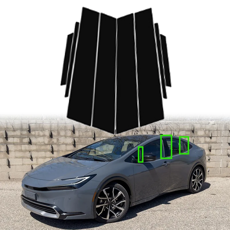 

8Pcs Car Glossy Black Pillar Post Door Window Trim Cover Kits B C Column Stickers Accessories For Toyota Prius 2023 2024 2025