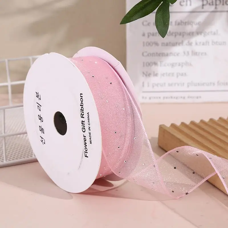 2. 5/4cm Heißprägeband für Haaraccessoires, Organzaband für handgemachte Schleifen, Haarspangen, Kleidungsstücke, Geschenkverpackungen. – Detail 10