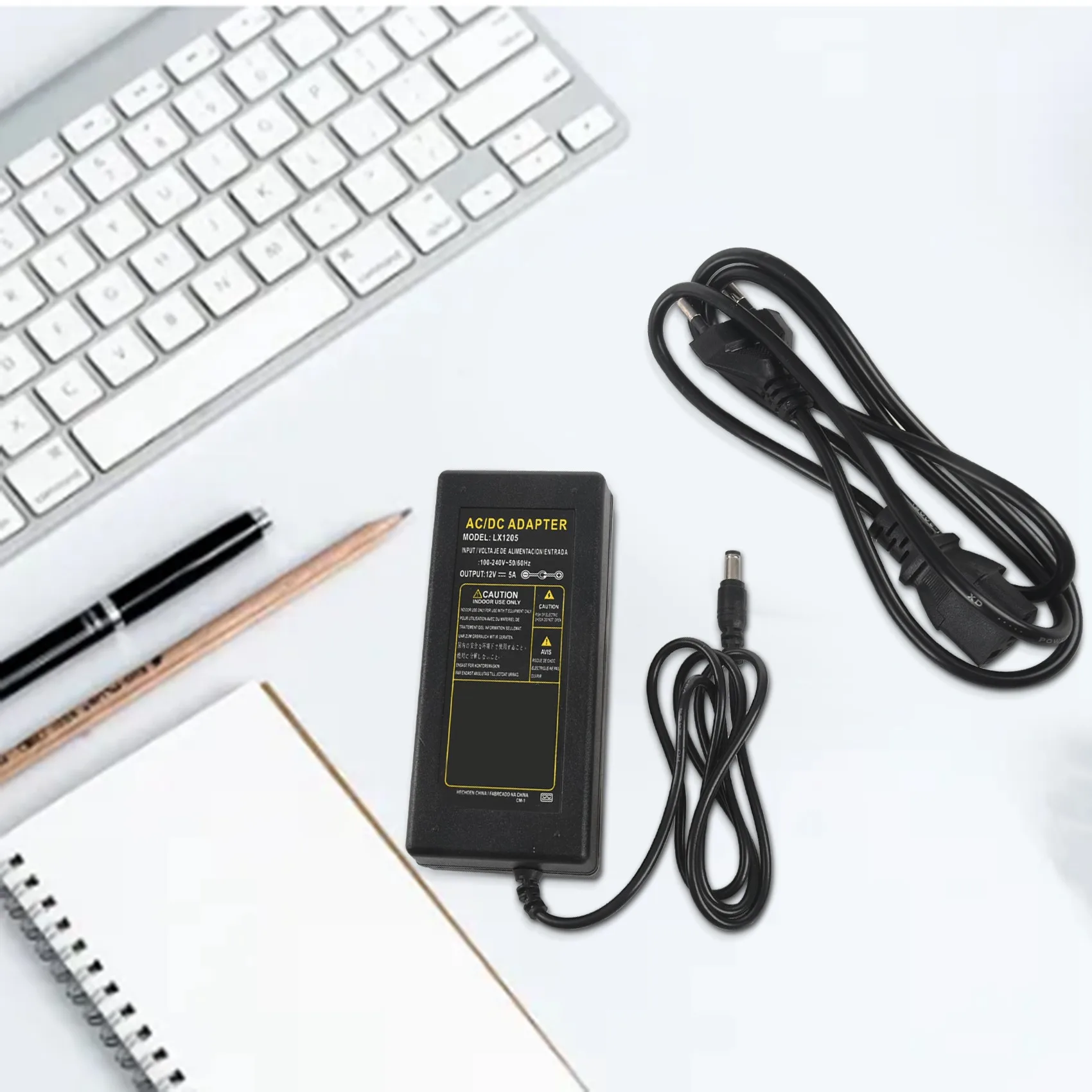 Praktyczny zasilacz 12V 5A 60W do listwy oświetleniowej LED RGB SMD 3528 5050