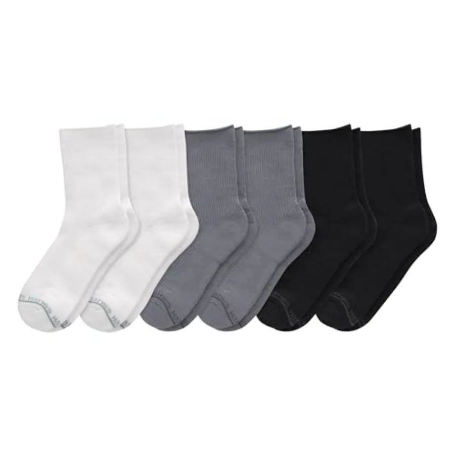 Женские оригинальные носки Hanes Supersoft Mid Crew, женские носки с полумягкой подушкой, 6 пар, идеально подходят для повседневной носки, удобные и D