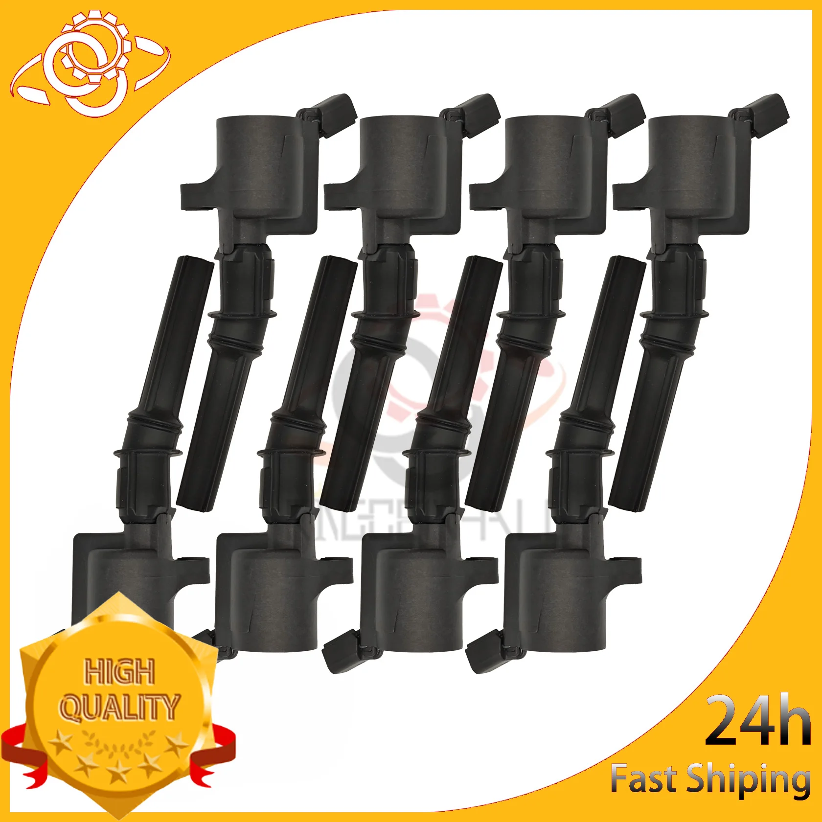 

8pcs Ignition Coil Starter Rod for FORD E-350 E-450 Econoline Super Duty 6.8L V10 F7TZ-12029-AB IL2U-12029-AA DG508 1997-2014
