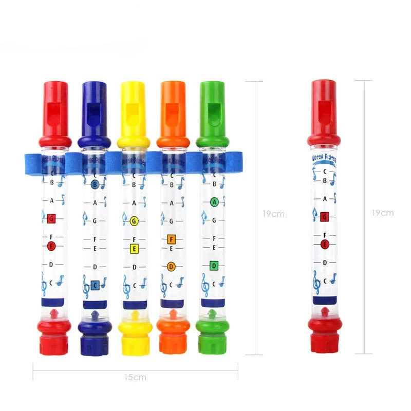 5 Pcs Colorful Water Flutes Bathtub Music Whistles Shower Music Instrument with Toy Gift Birthday Baby Educational Learning Toys