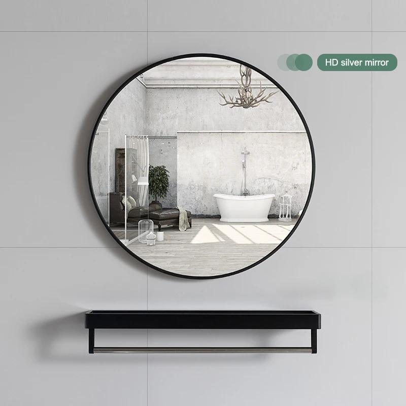 Makeup Bathroom Mirror Fashion Glass Light Bathroom Circular Mirror Wall Mounted Mirrors for Bathrooms Decorative Wall Mirrors